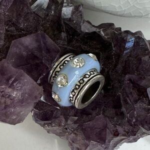 Brighton blue enamel crystal bead